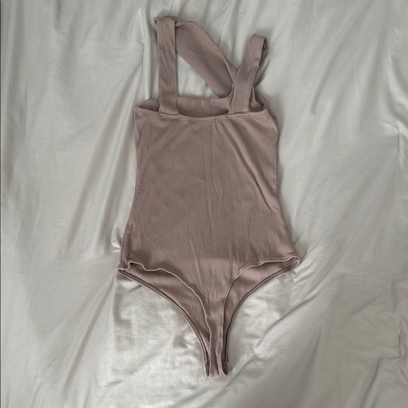 Lulus Ribbed Asymmetrical Body Suit - Picture 2 of 6